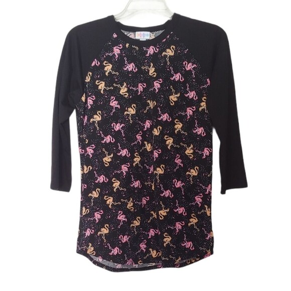 Lularoe Flamingo Print Raglan Sleeve Top Size S - Picture 1 of 6